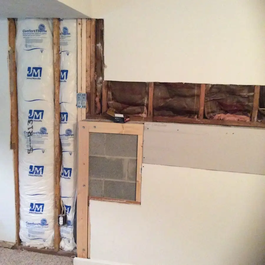 Wall insulation replacement during Contents Cleaning & Restoration in Suffield